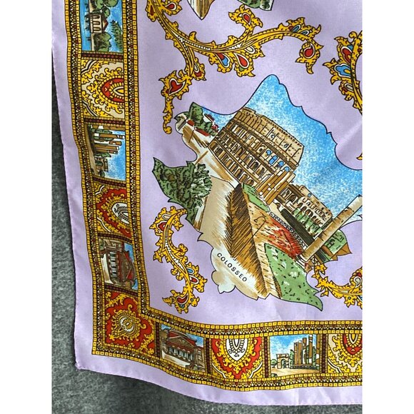 VTG ROMA Italia Scarf Square Rome Italy Landmark Tourist Attractions Souvenir - Picture 4 of 12